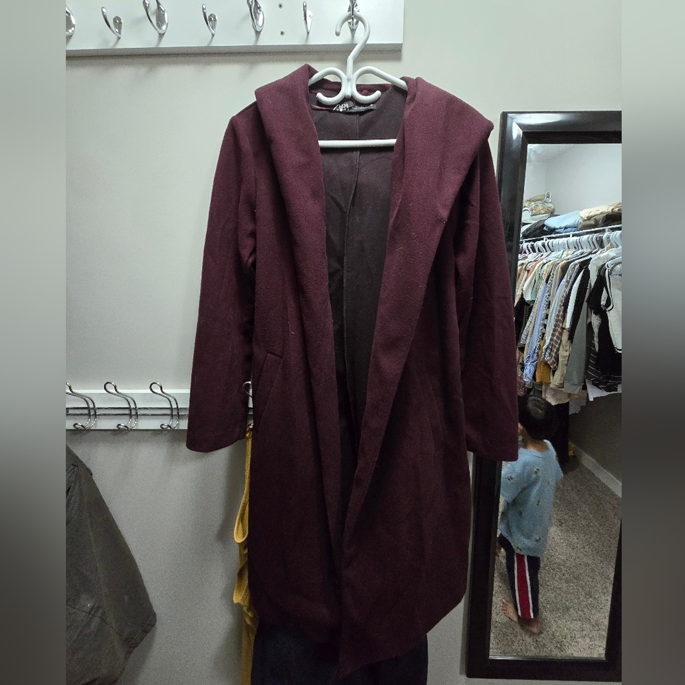 Zara hooded soft coat - large